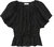 Women Mirabelle Jacquard Short Sleeve Puff Top Noir - Black