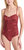 Women's Bahia Maillot, Gladiola Red Print - Red