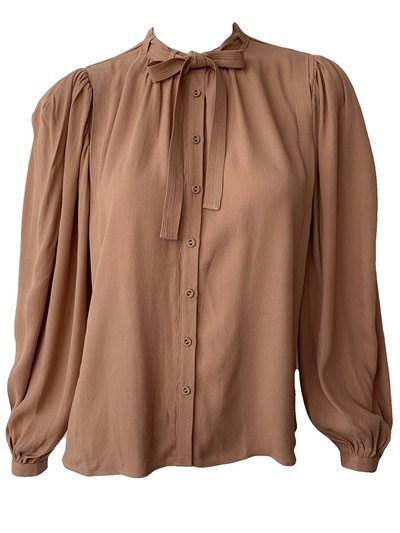 Ulla Johnson Women's Clemens Long Sleeve Tie Bow Blouse - Fawn product