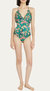 Women's Giordana Maillot Green Floral One Piece Swimsuit With Ruffle - Multicolor