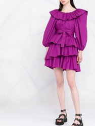 Women's Giselle Ruffle Detail Dress - Orchid Purple