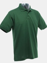 UCC 50/50 Mens Heavweight Plain Pique Short Sleeve Polo Shirt (Bottle Green)