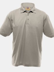 UCC 50/50 Mens Heavweight Plain Pique Short Sleeve Polo Shirt (Heather Grey) - Heather Grey