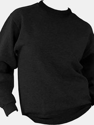 UCC 50/50 Mens Heavyweight Plain Set-In Sweatshirt Top (Black)