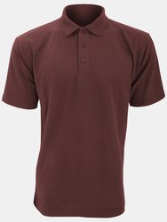 UCC 50/50 Mens Plain Pique Short Sleeve Polo Shirt (Burgundy) - Burgundy