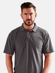 UCC 50/50 Mens Plain Pique Short Sleeve Polo Shirt (Charcoal)