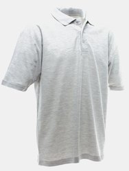 UCC 50/50 Mens Plain Pique Short Sleeve Polo Shirt (Heather Grey)