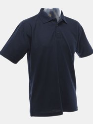 UCC 50/50 Mens Plain Pique Short Sleeve Polo Shirt (Navy Blue)