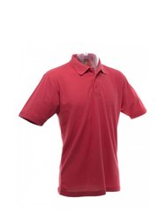 UCC 50/50 Mens Plain Piqué Short Sleeve Polo Shirt (Red)