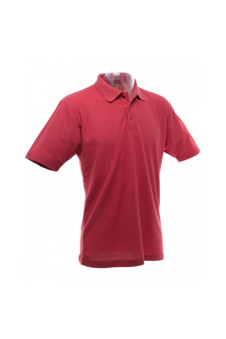 UCC 50/50 Mens Plain Piqué Short Sleeve Polo Shirt (Red)