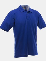 UCC 50/50 Mens Plain Pique Short Sleeve Polo Shirt (Royal)