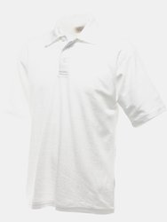 UCC 50/50 Mens Plain Pique Short Sleeve Polo Shirt (White)