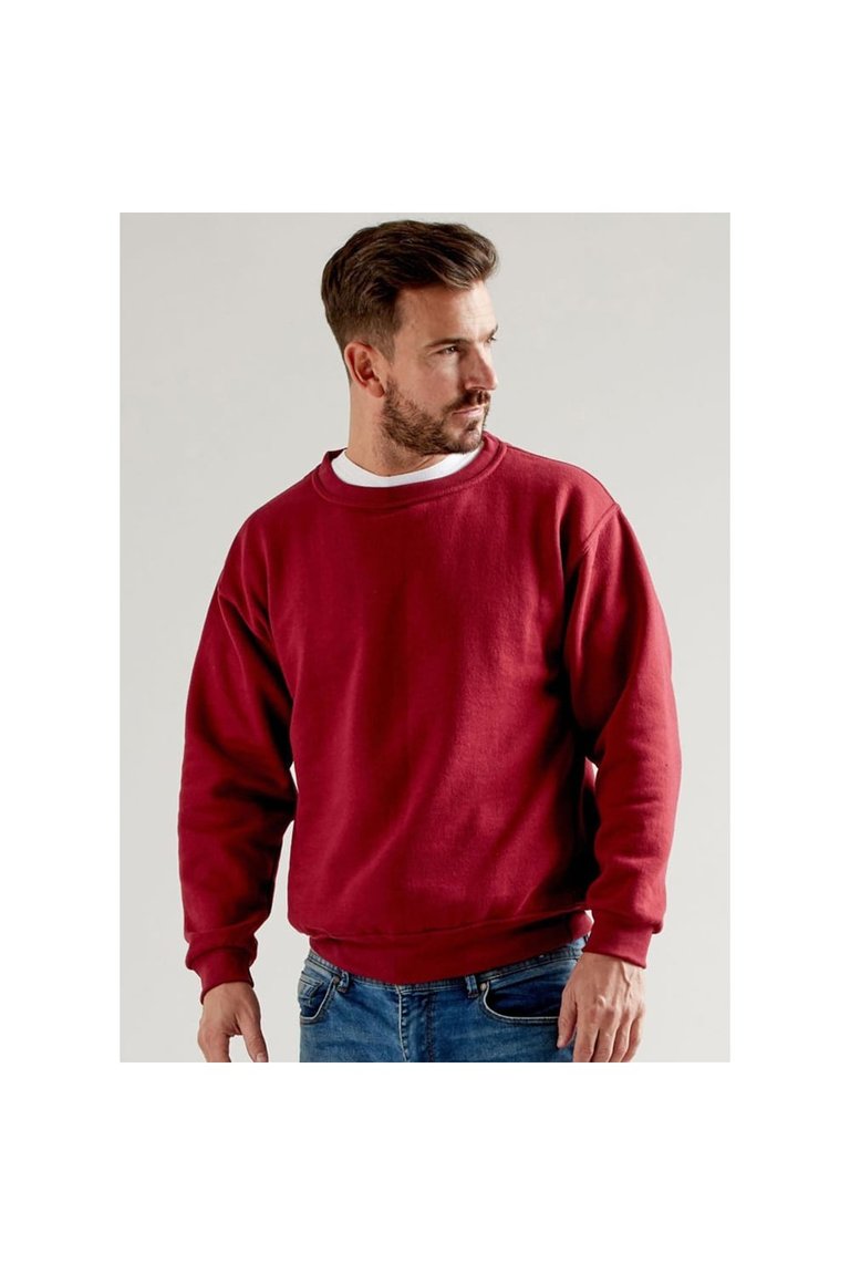 UCC 50/50 Unisex Plain Set-In Sweatshirt Top (Burgundy)