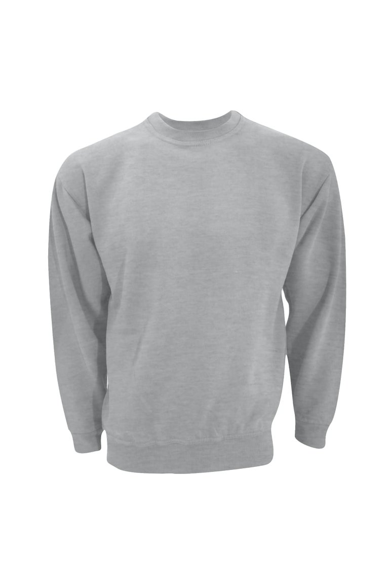 UCC 50/50 Unisex Plain Set-In Sweatshirt Top (Heather Gray) - Heather Gray