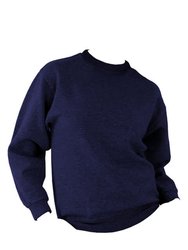 UCC 50/50 Unisex Plain Set-In Sweatshirt Top (Navy Blue)