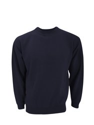 UCC 50/50 Unisex Plain Set-In Sweatshirt Top (Navy Blue) - Navy Blue