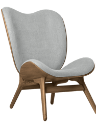 A Conversation Piece,Lounge Chair, Tall, Horizons - Wood: Dark Oak/Upholstery: Sterling