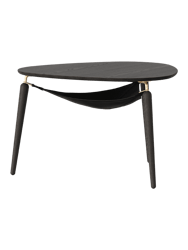 Hang Out, Coffee Table - Wood: Black/Metal: Brass