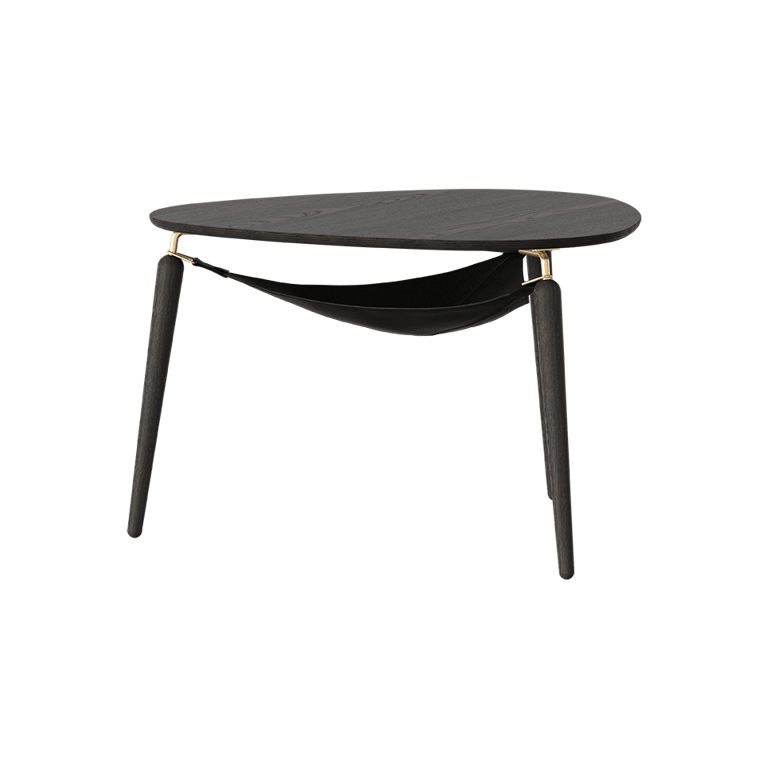 Hang Out, Coffee Table - Wood: Black/Metal: Brass