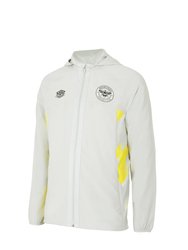 Brentford FC Mens 22/23 Waterproof Jacket - Oyster Mushroom/Blazing Yellow - Oyster Mushroom/Blazing Yellow