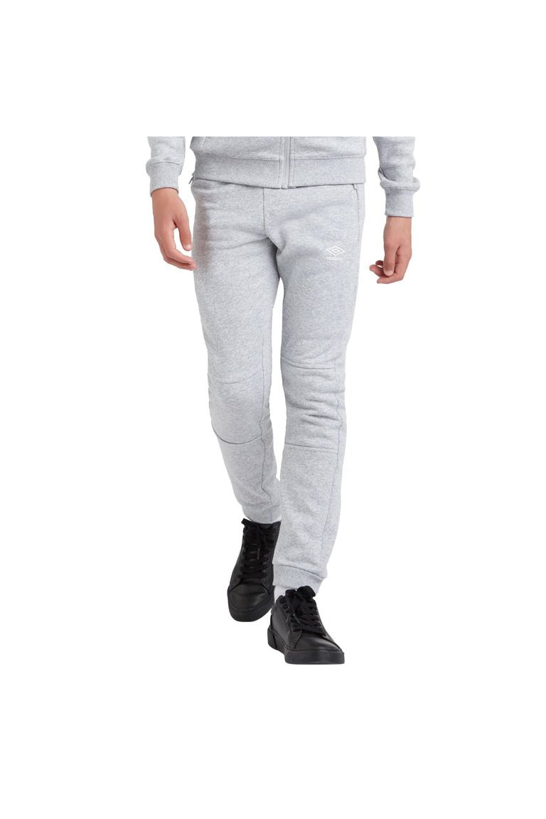 Childrens/Kids Club Leisure Sweatpants - Grey Marl/White - Grey Marl/White