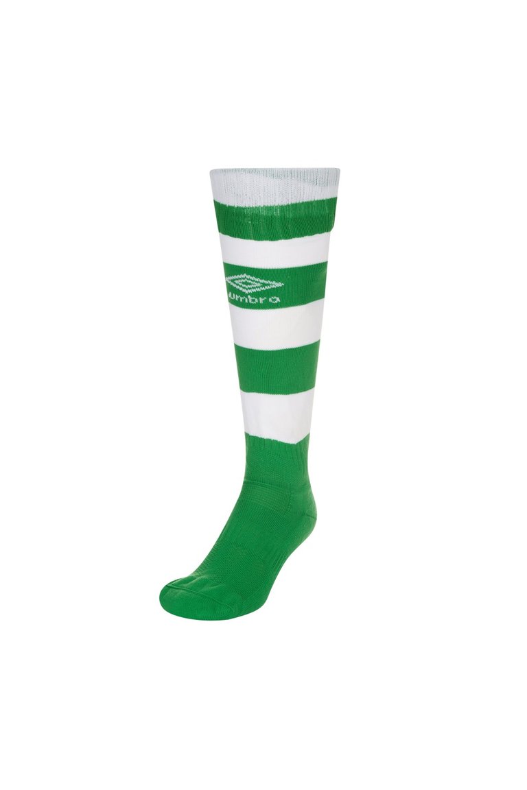 Childrens/Kids Hoop Stripe Socks - Emerald/White
