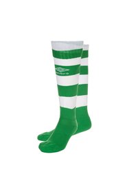 Childrens/Kids Hoop Stripe Socks - Emerald/White - Emerald/White