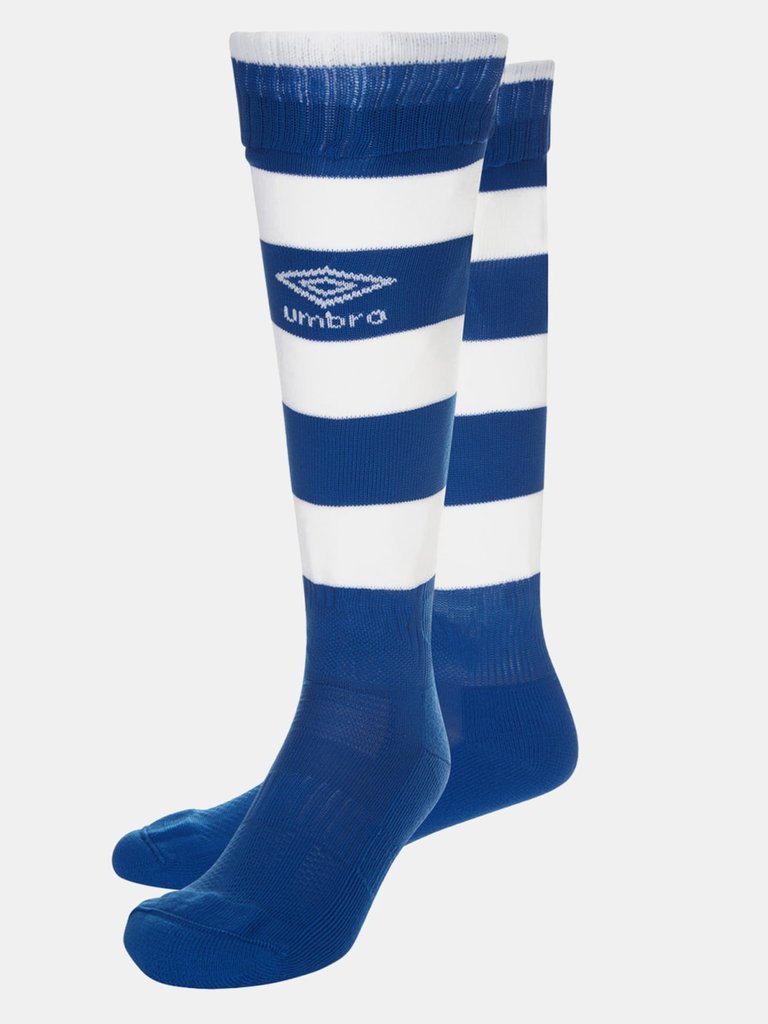 Childrens/Kids Hooped Leg Sleeves - Royal Blue/White