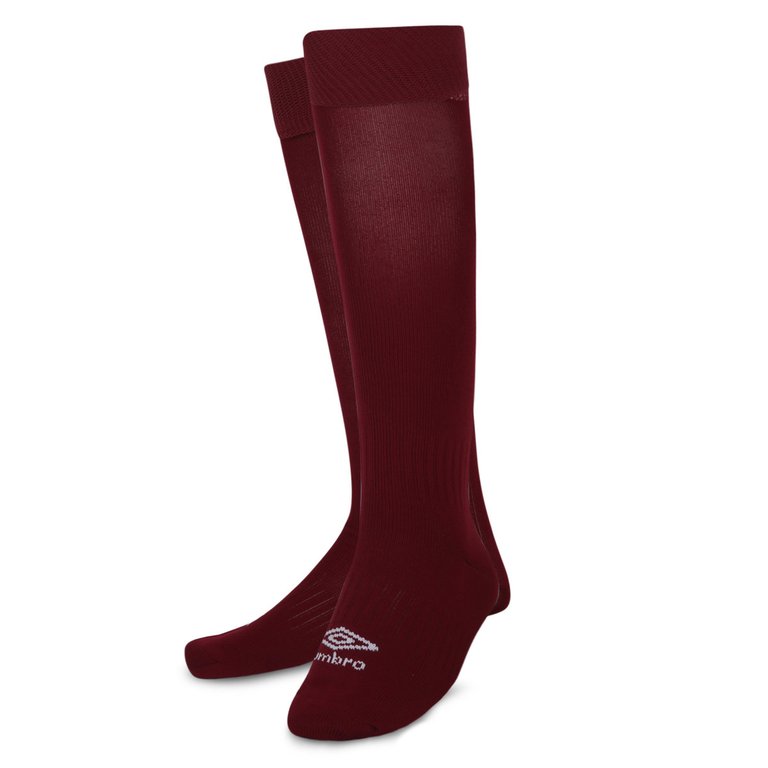 Childrens/Kids Primo Football Socks - Claret Red/White - Claret Red/White