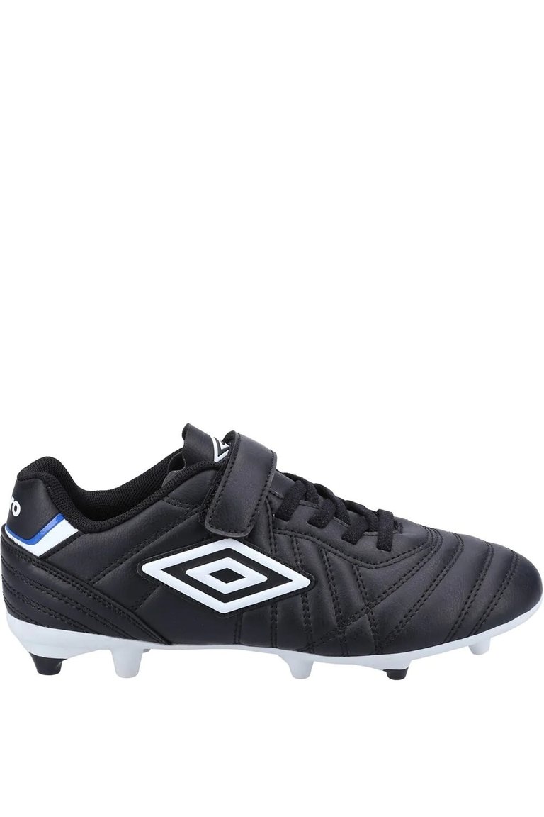 Childrens/Kids Speciali Liga Firm Leather Soccer Cleats Shoes - Black/White