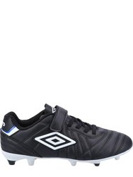Childrens/Kids Speciali Liga Firm Leather Soccer Cleats Shoes - Black/White