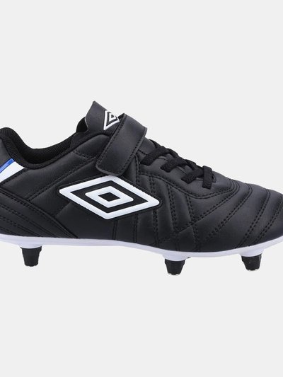 Umbro Childrens/Kids Speciali Liga Leather Soccer Cleats - Black/White product