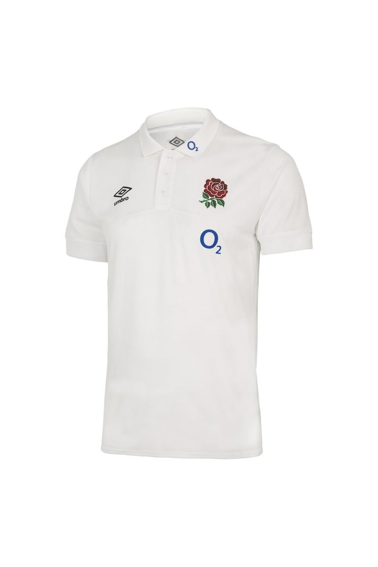 Umbro Brilliant White England Rugby Mens 22/23 Polyester Polo