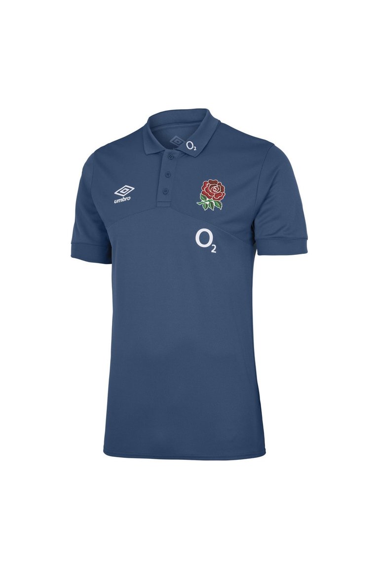 England Rugby Mens 22/23 Polyester Polo Shirt - Ensign Blue - Ensign Blue