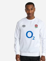 England Rugby Mens 22/23 Warm Up Drill Top - Brilliant White - Brilliant White