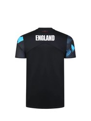 England Rugby Mens 22/23 Warm Up Jersey - Black/Bachelor Button/Ensign Blue