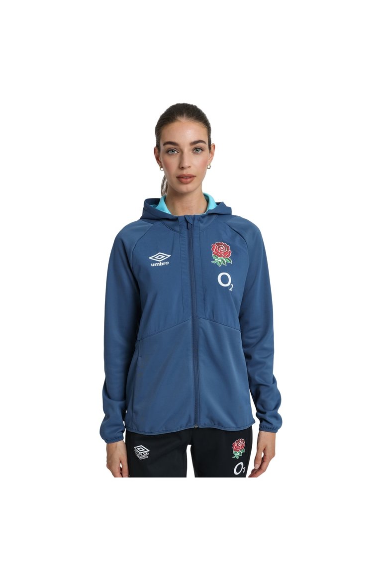 England Rugby Womens/Ladies 22/23 Full Zip Jacket - Ensign Blue/Bachelor Button