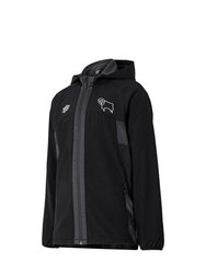 Mens 22/23 Derby County FC Waterproof Jacket - Black/Carbon
