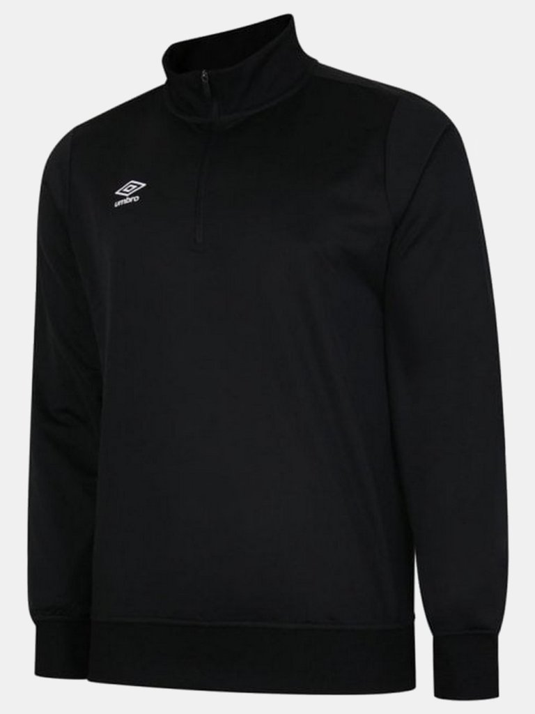 Mens Club Essential Half Zip Sweatshirt - Black - Black