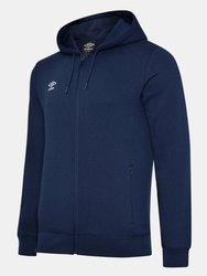 Mens Club Leisure Full Zip Hoodie - Navy/White - Navy/White