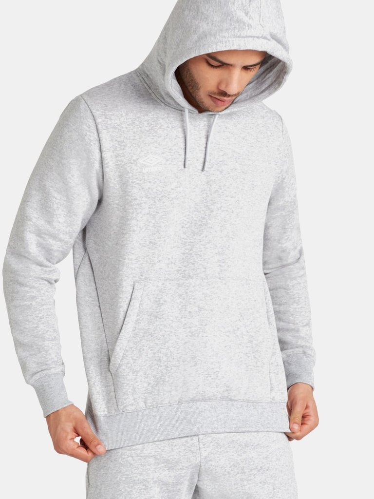 Mens Club Leisure Hoodie - Grey Marl/White - Grey Marl/White