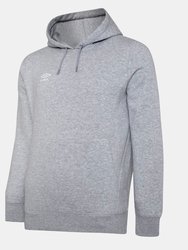 Mens Club Leisure Hoodie - Grey Marl/White