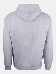 Mens Club Leisure Hoodie - Grey Marl/White