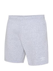 Mens Club Leisure Shorts - Grey Marl/White