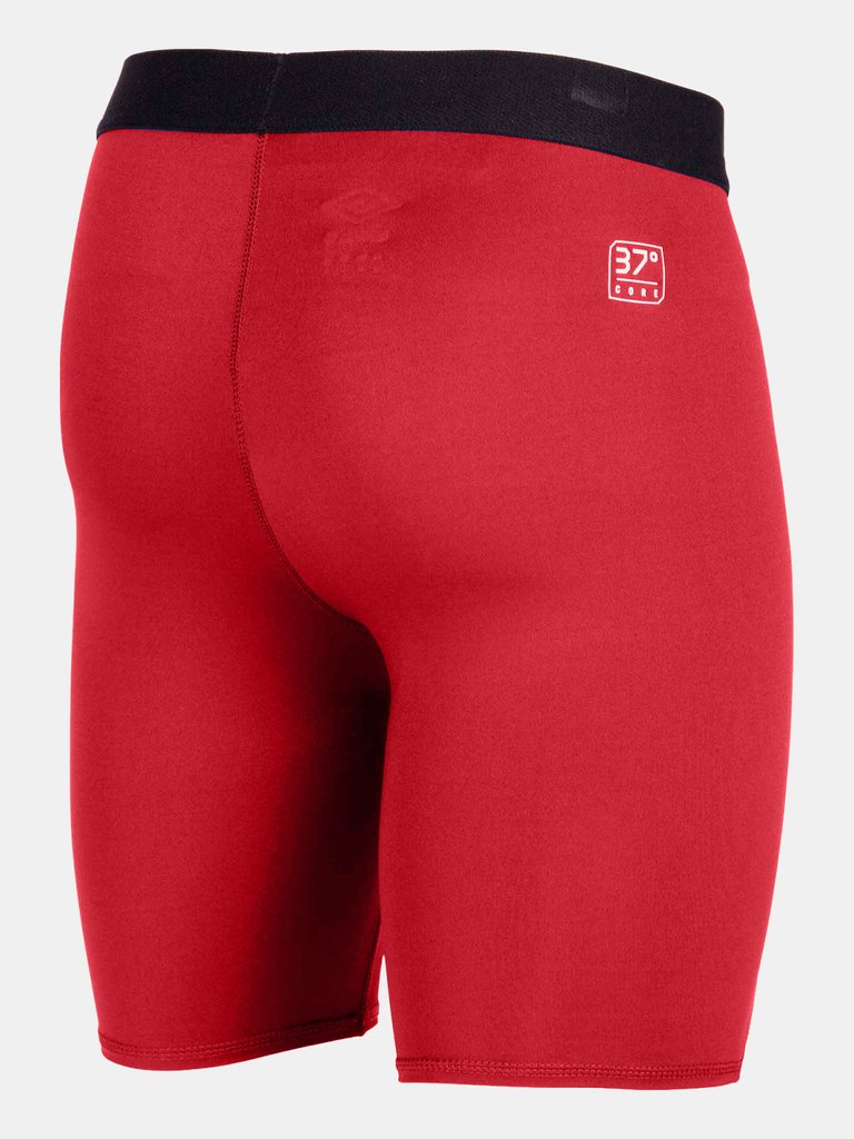 Mens Core Power Logo Base Layer Shorts - Vermillion