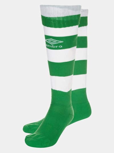 Umbro Mens Hoop Stripe Socks - Emerald Green/White product