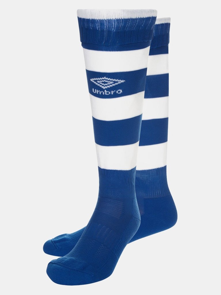 Mens Hoop Stripe Socks - Royal Blue/White