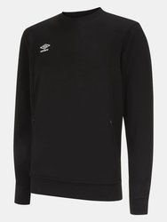Mens Pro Stacked Logo Fleece Pullover - Black/White - Black/White