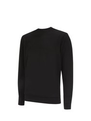 Mens Pro Stacked Logo Fleece Pullover - Black/White