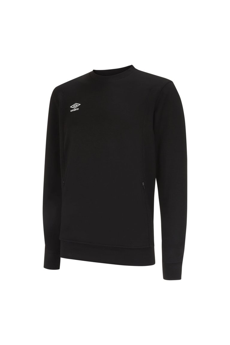 Mens Pro Stacked Logo Fleece Pullover - Black/White - Black/White